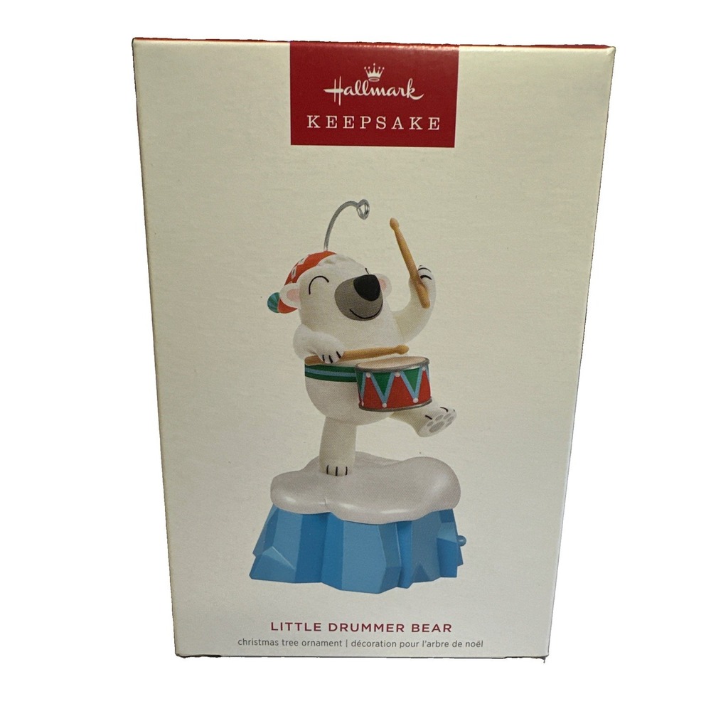 Hallmark Keepsake "Little Drummer Bear" Sound Ornament 2024 - New In Box